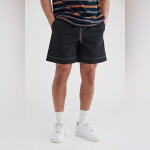 Urban Outfitters Standard Cloth Poplin Basketball Shorts Black Cotton Small